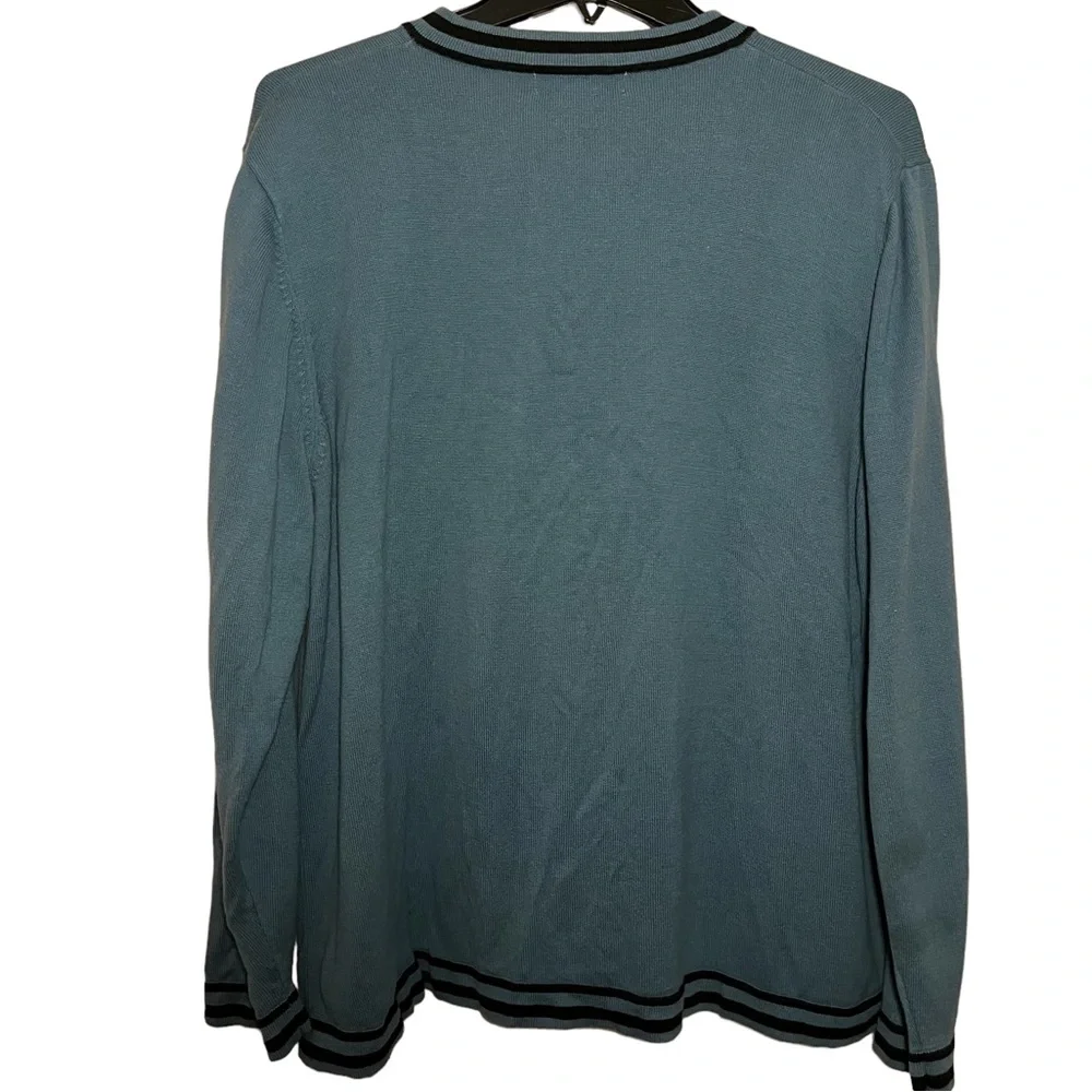 Dress Barn Women's Blue/Black Zip Up Sweater - Picture 5 of 6